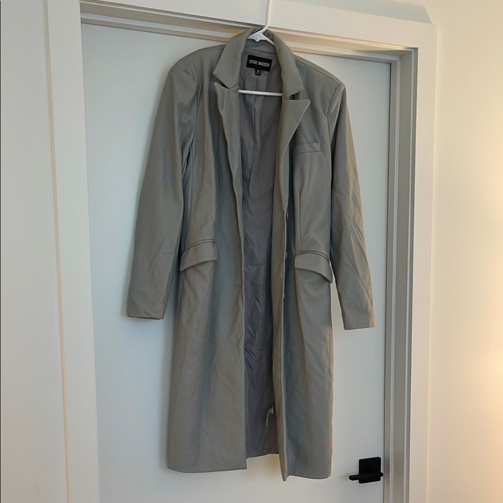 Steve Madden Gray Trench Coat Timeless Style